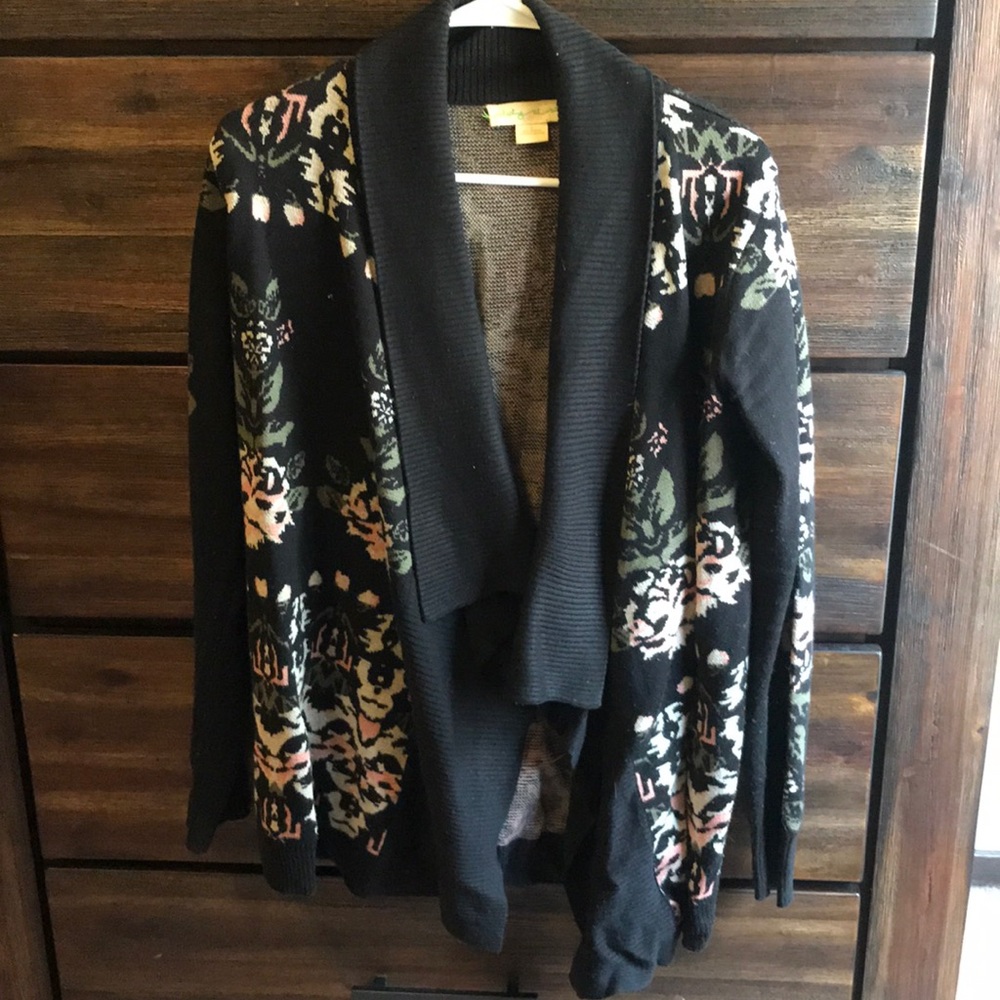 Black & floral cardigan